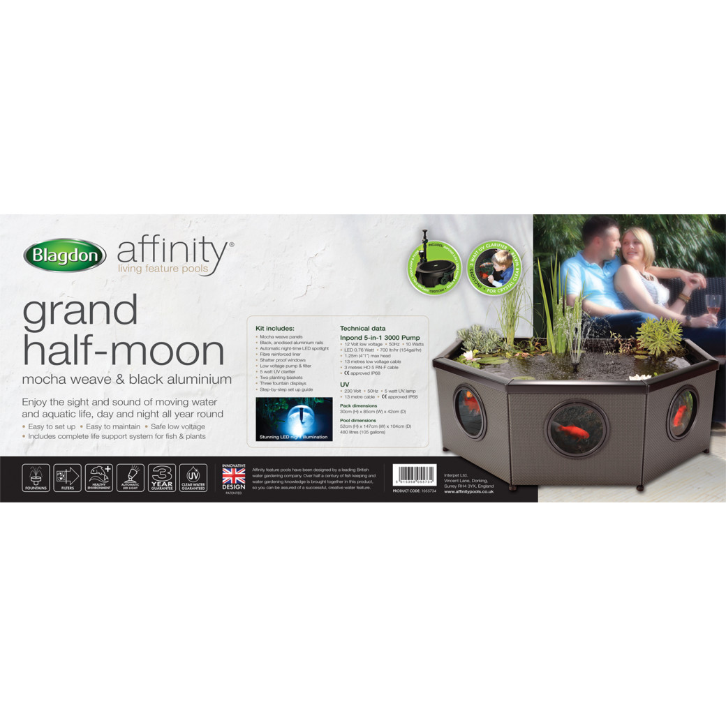 Blagdon Affinity Grand Mocha Pond - Half Moon (480 litres)