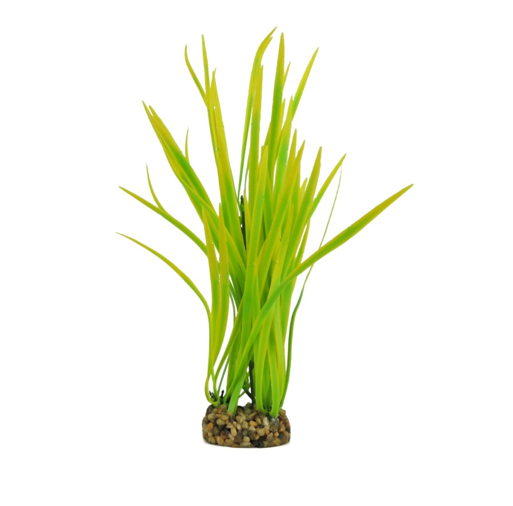 Classic Gravel Base Artificial Plant - Yellow & Green Grass (29cm)