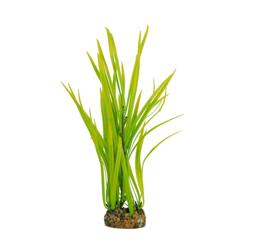 Classic Gravel Base Artificial Plant - Yellow & Green Grass (29cm)