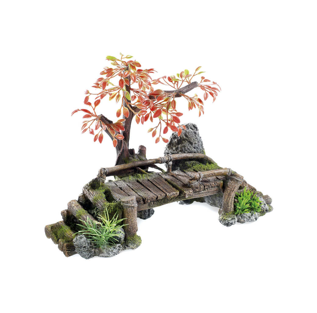 Classic Ornament - Wood Bridge & Plants