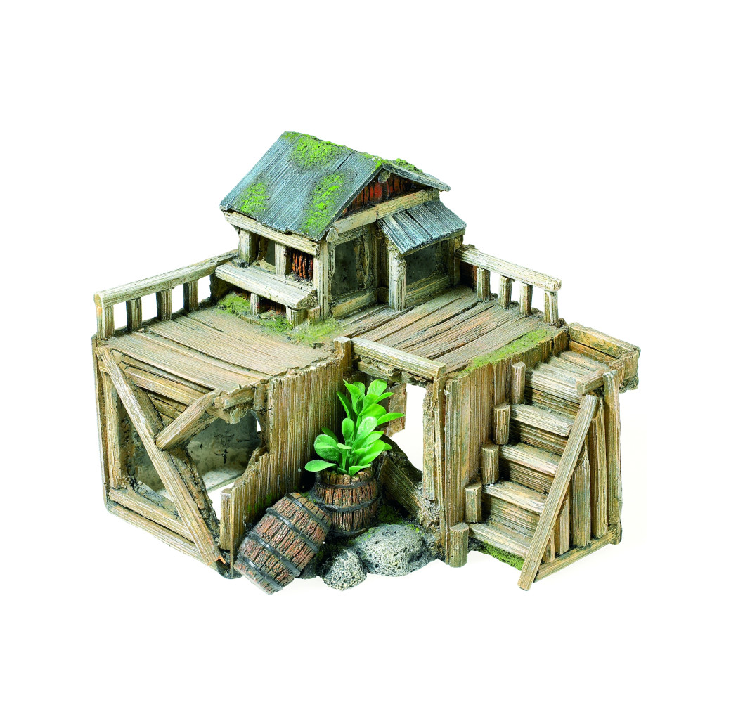 Classic Ornament - Wooden House & Plants