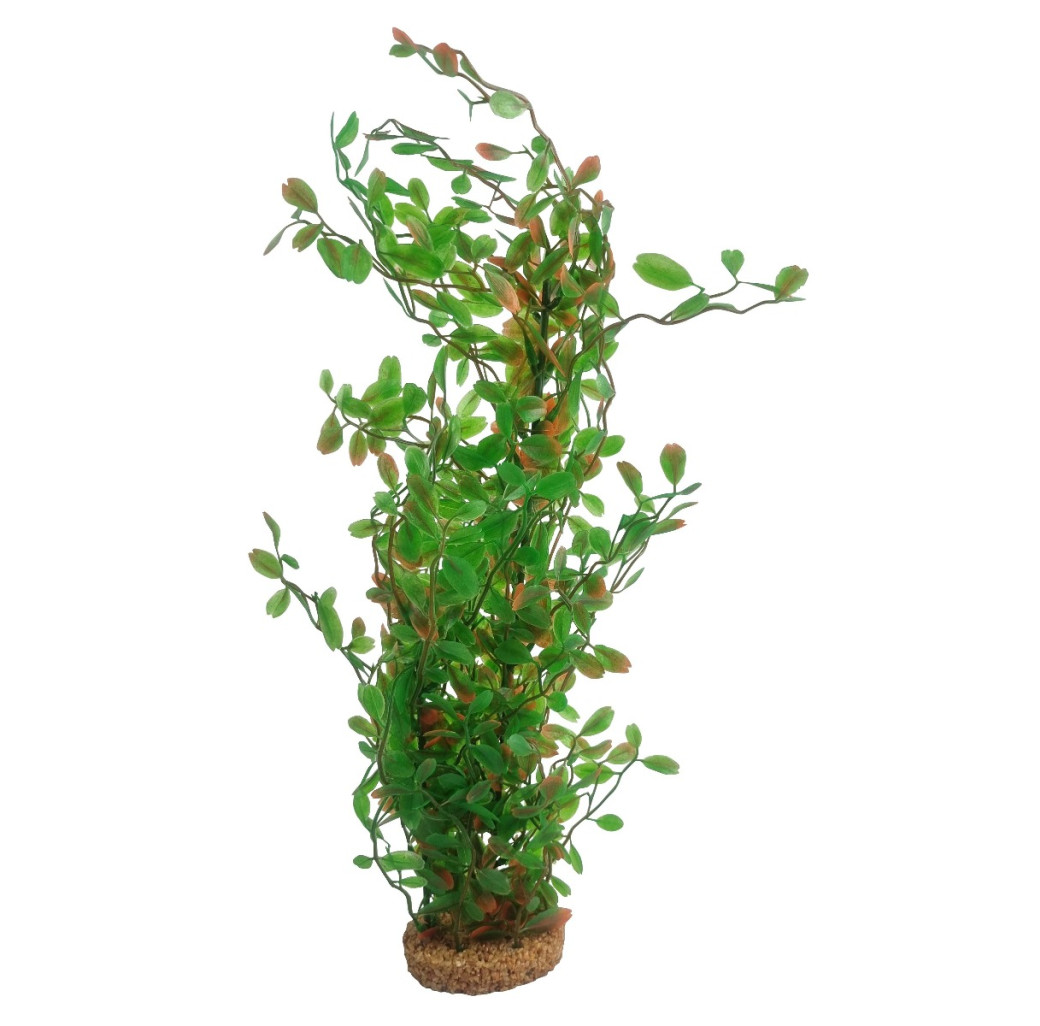 AquaManta Gravel Base Artificial Plant - Green Red Lobelia 