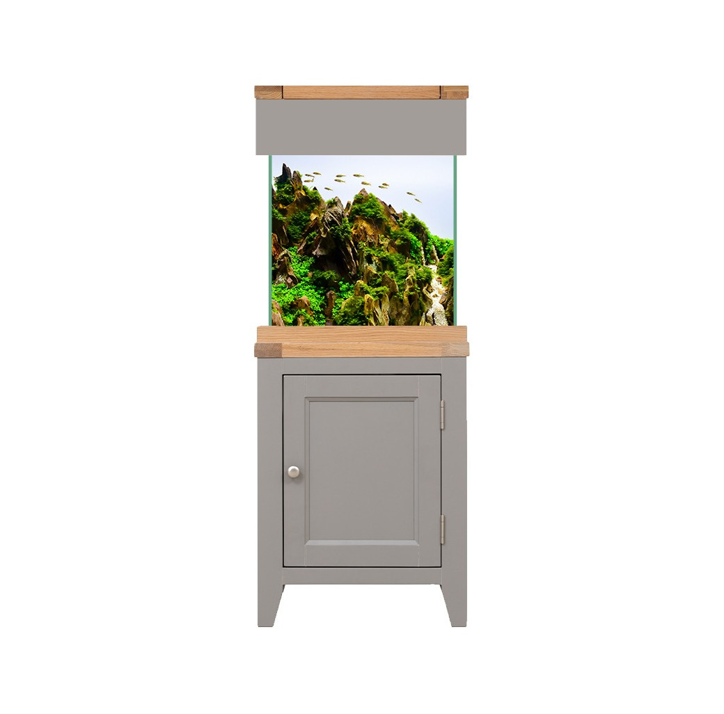 Aqua Oak Grey Edition Small Cube Aquarium and Cabinet 