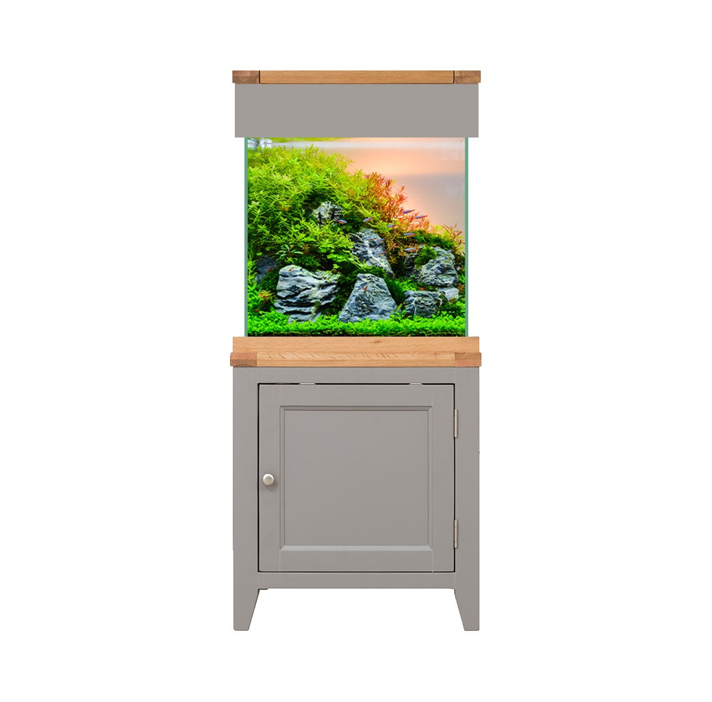 Aqua Oak Grey Edition Large Cube Aquarium and Cabinet