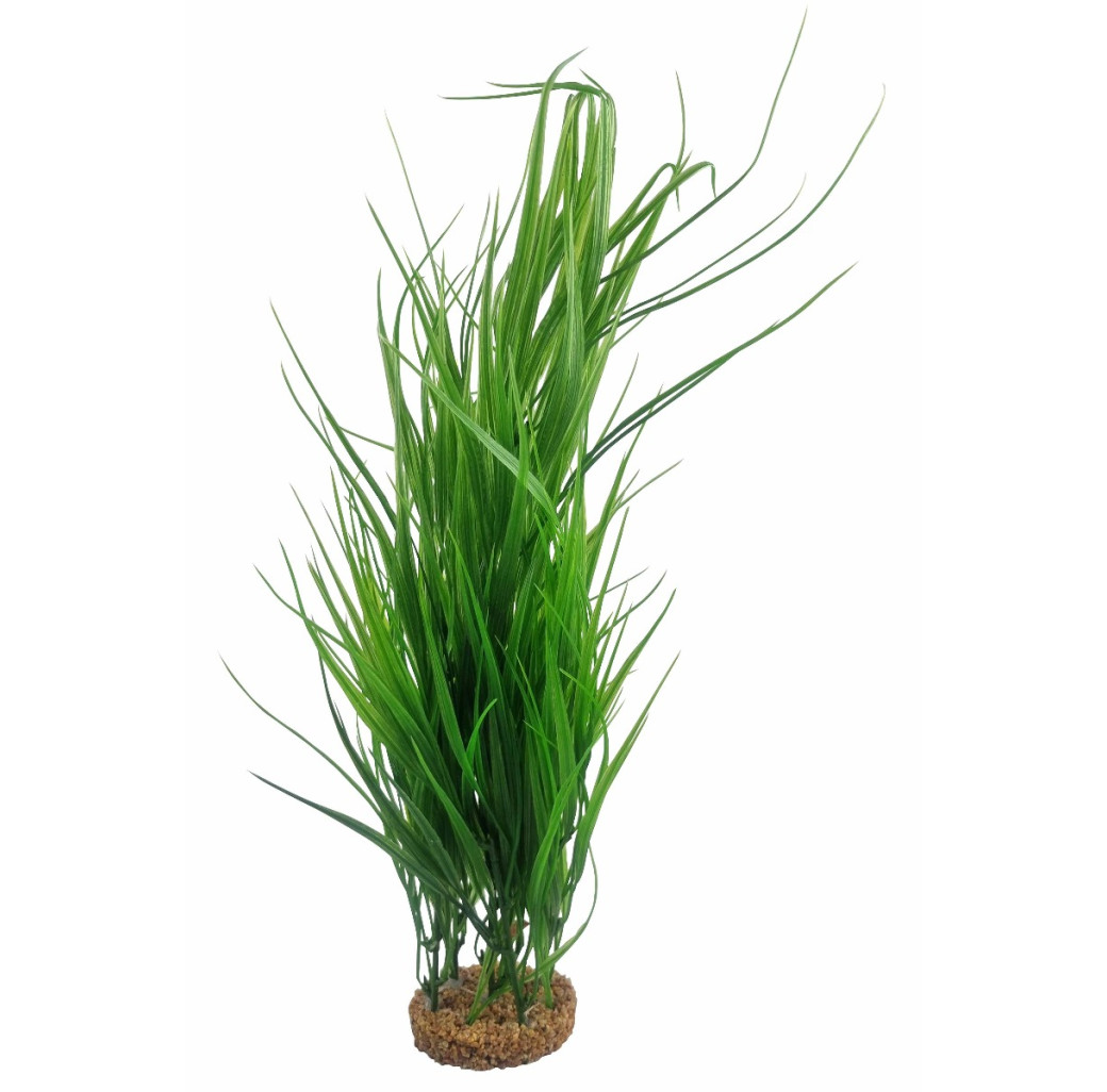 AquaManta Gravel Base Artificial Plant - Green Fine Grass