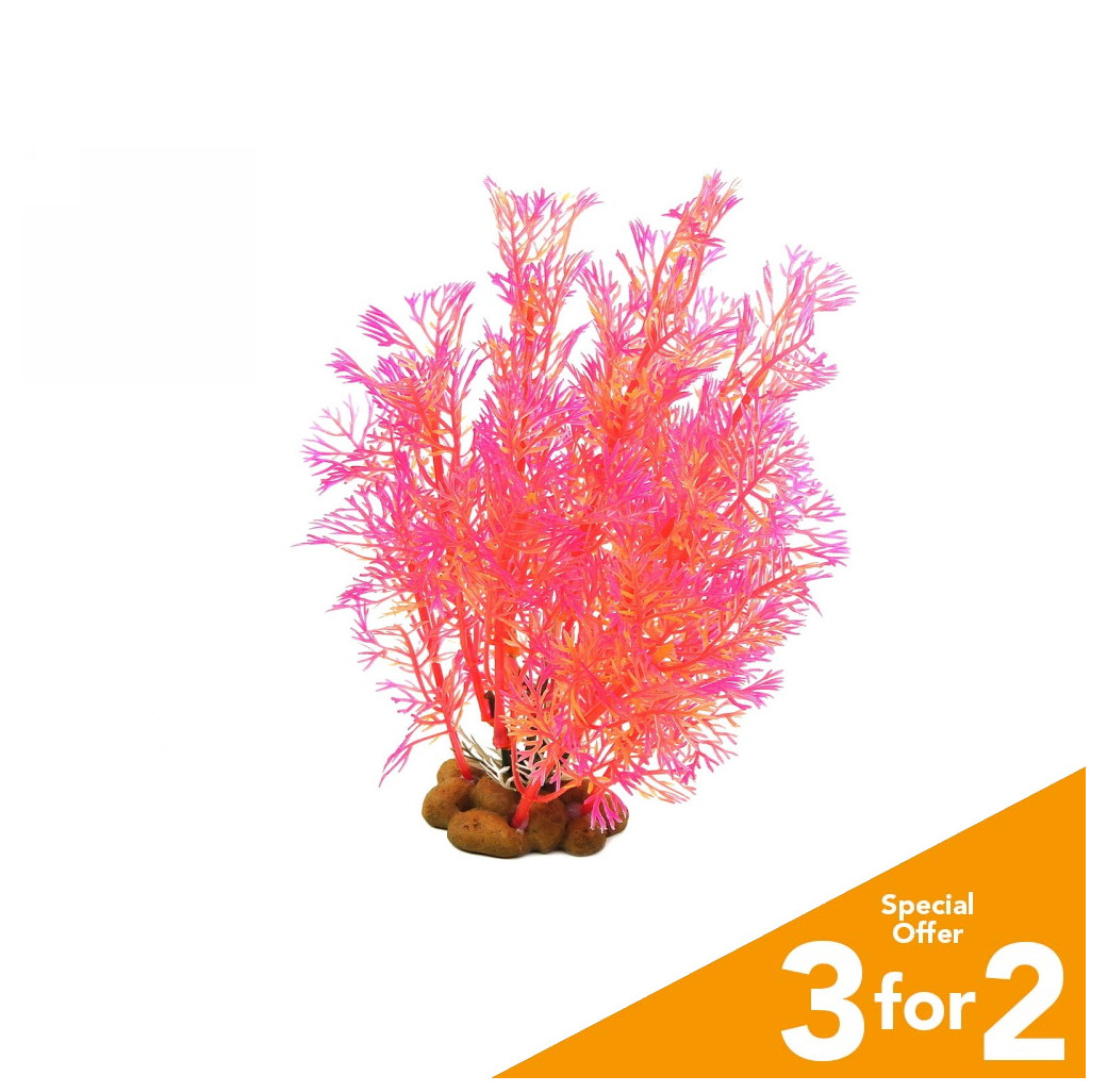 Classic Plastic Aquarium Plant (Medium) - Red Grass