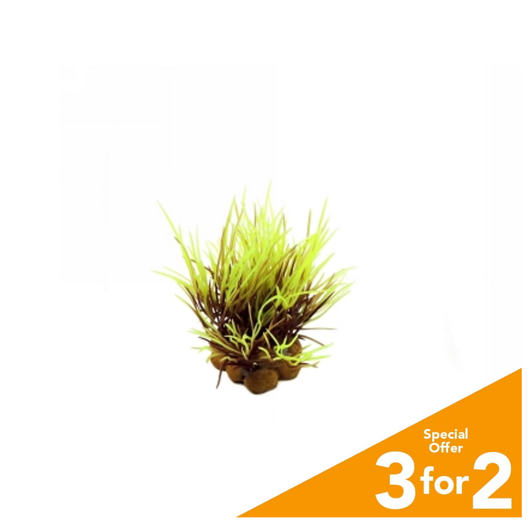 Classic Plastic Aquarium Plant (X-Small) - Brown Moss