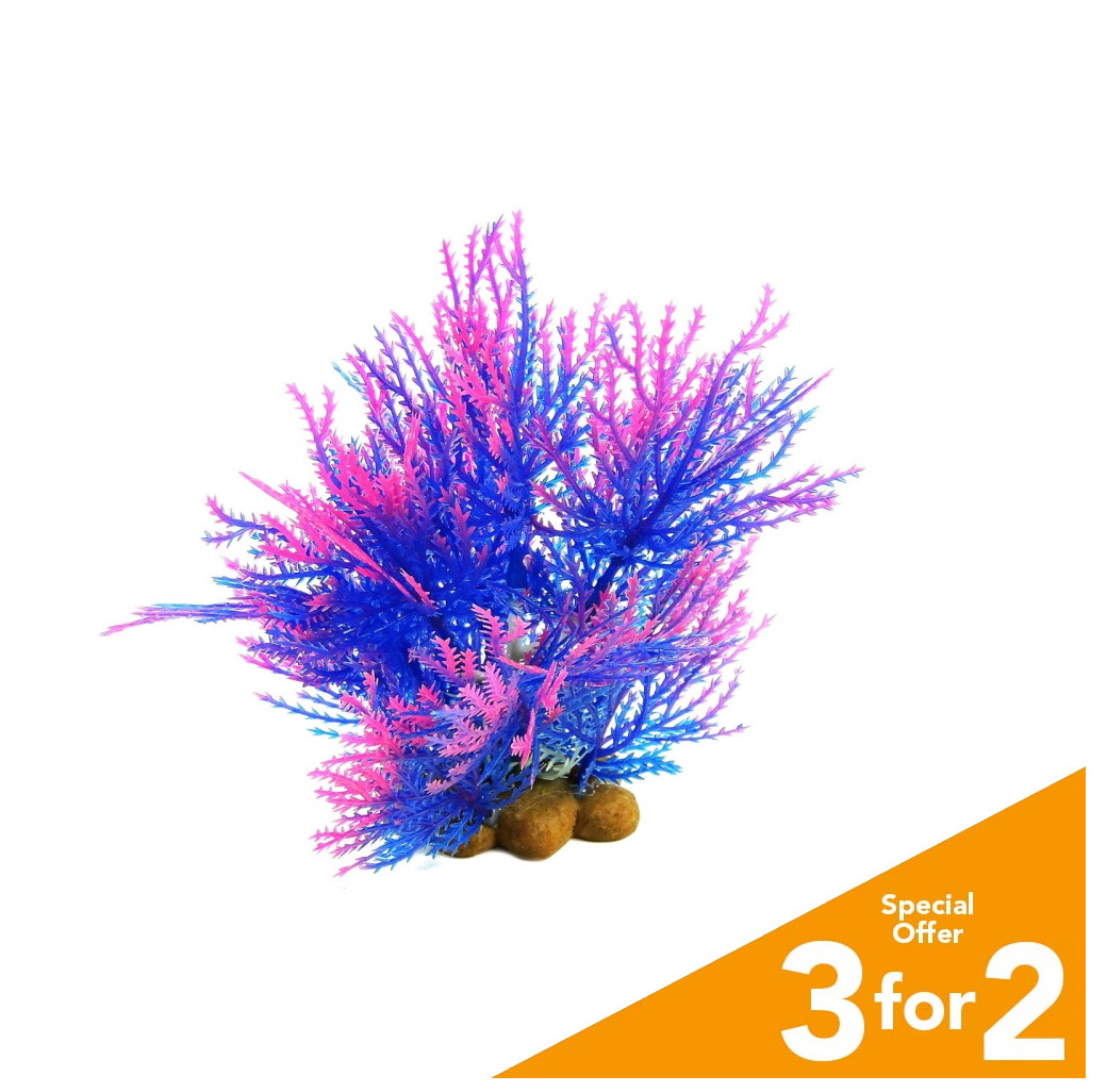 Classic Plastic Aquarium Plant (Small) - Purple Grass