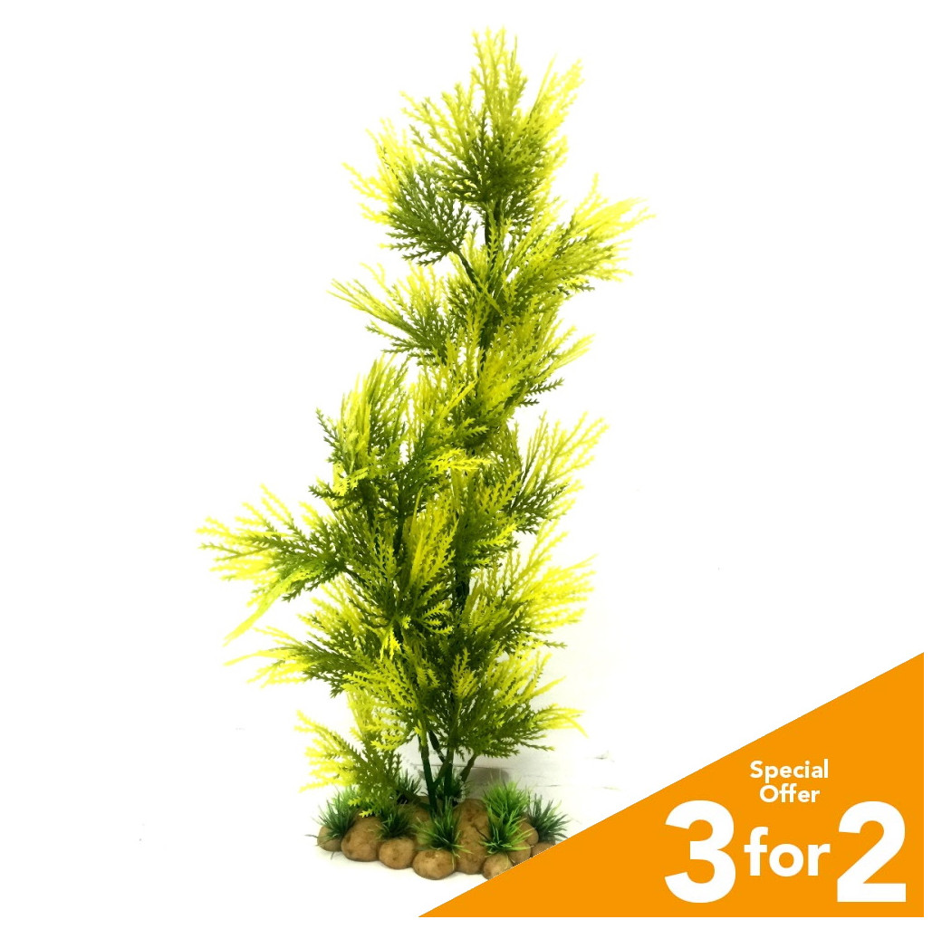 Classic Plastic Aquarium Plant (X-Large) - Light Green Grass