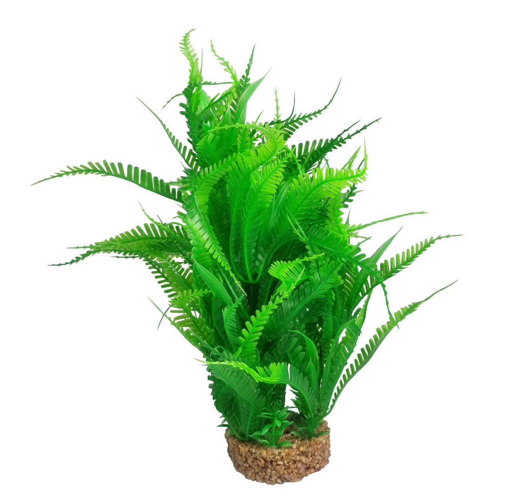 AquaManta Gravel Base Artificial Plant - Green Fern Mix