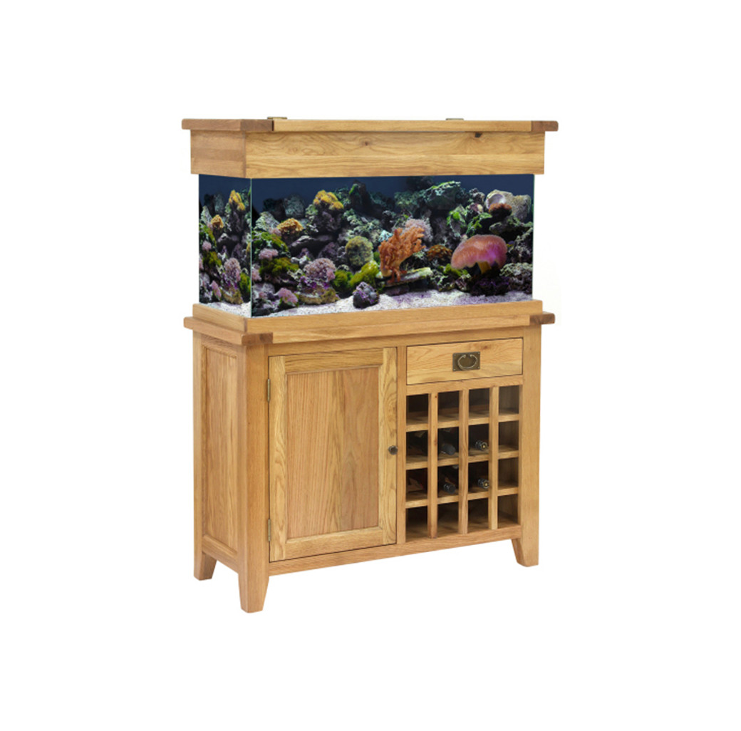 Aqua Oak Wine Rack 110cm Aquarium & Cabinet