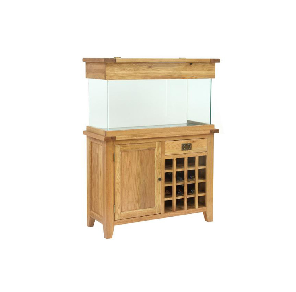 Aqua Oak Wine Rack 110cm Aquarium & Cabinet