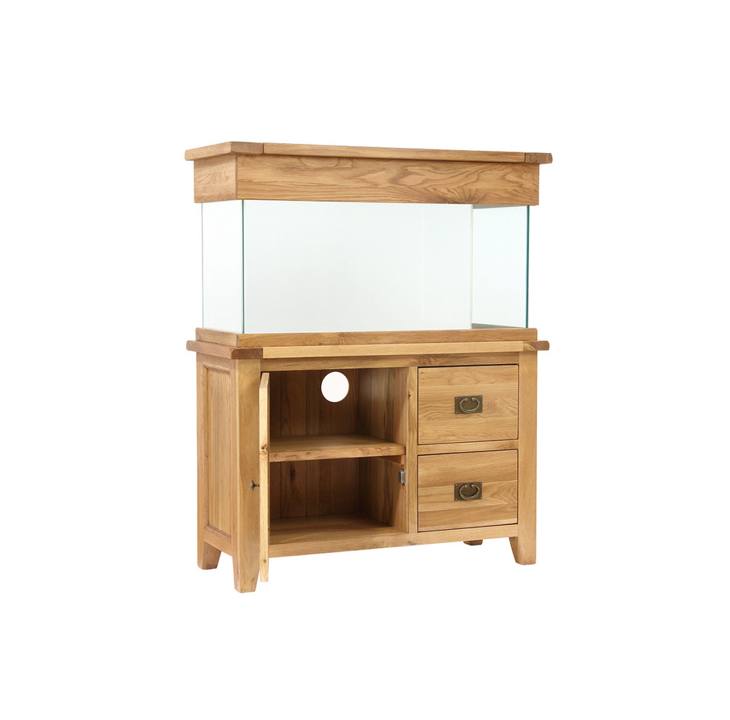 Aqua Oak Doors & Drawers 110cm  Aquarium & Cabinet