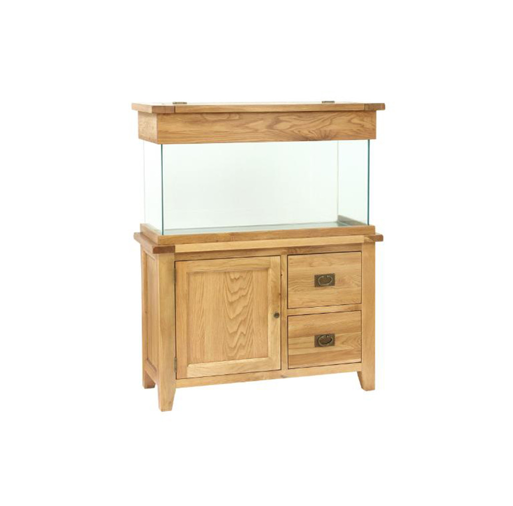 Aqua Oak Doors & Drawers 110cm  Aquarium & Cabinet