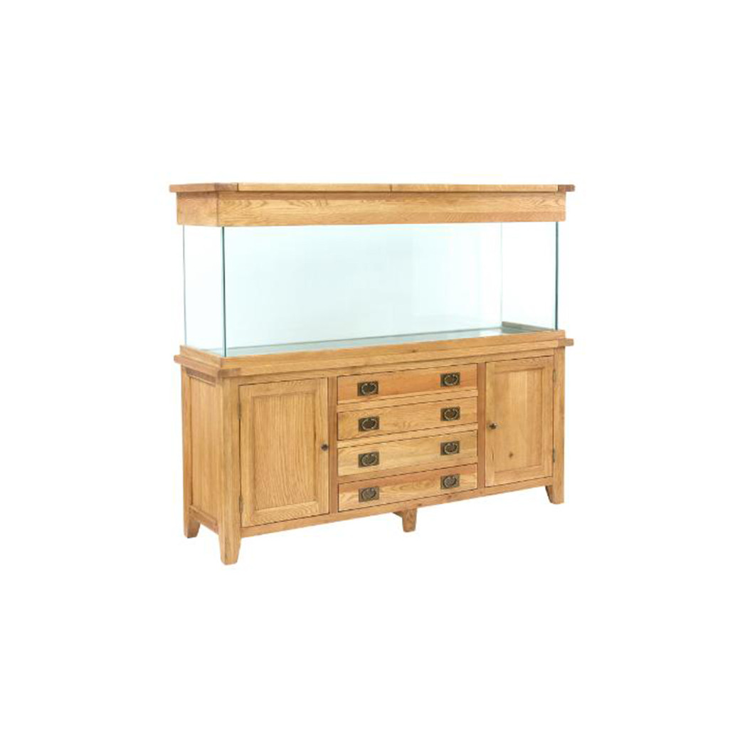 Aqua Oak Doors & Drawers 180cm Aquarium & Cabinet