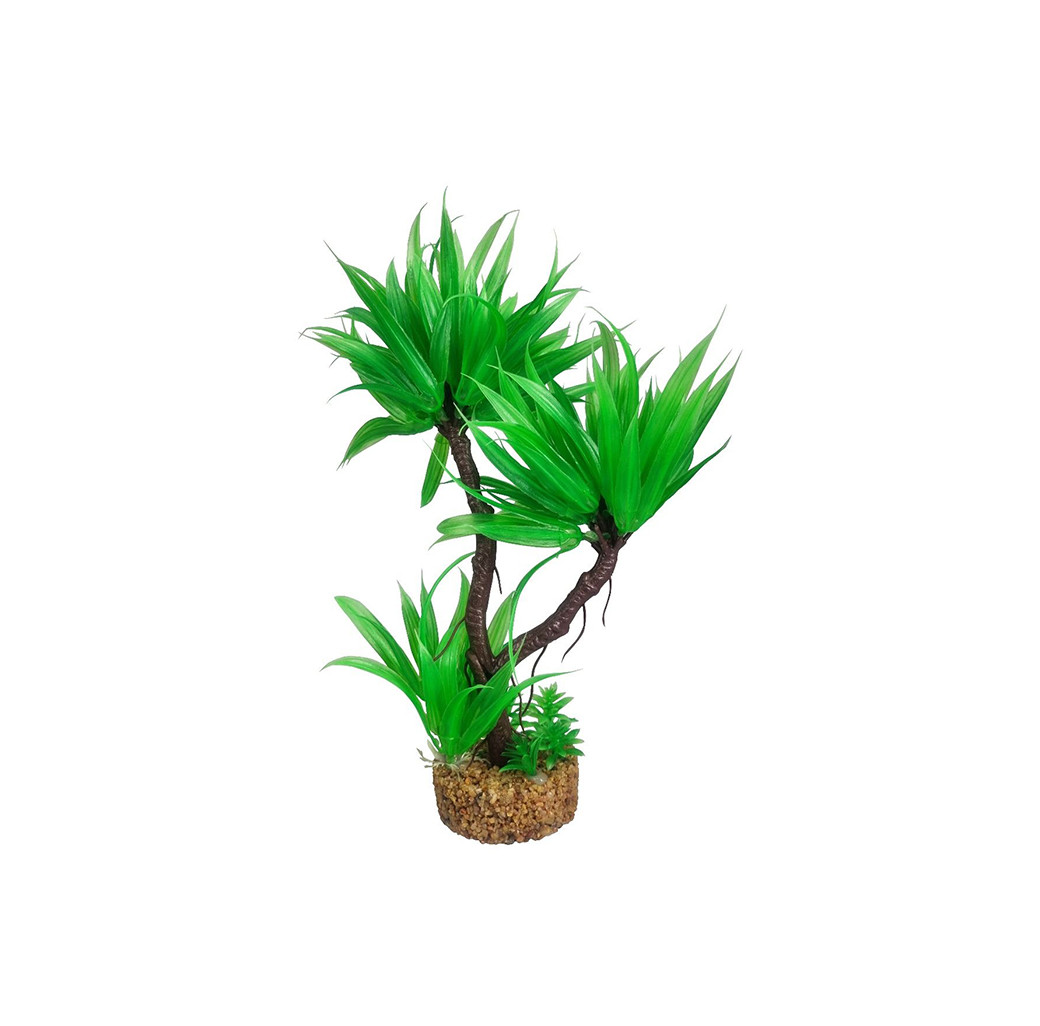 AquaManta Gravel Base Artificial Plant - Green Tree (28cm)