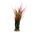 Classic Gravel Base Artificial Plant - Red & Green Grass (33cm)