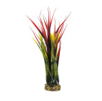 Classic Gravel Base Artificial Plant - Red & Green Grass (33cm)