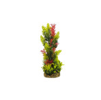 Classic Gravel Base Artificial Plant - Red, Yellow & Green Fern (26cm)