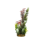 Classic Gravel Base Artificial Plant - Red & Green Fern (26cm)