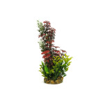 Classic Gravel Base Artificial Plant - Red & Green Fern (26cm)