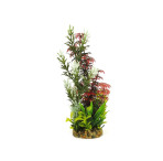 Classic Gravel Base Artificial Plant - Red & Green Fern (26cm)