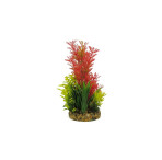 Classic Gravel Base Artificial Plant - Red & Yellow Fern (16cm)