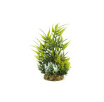 Classic Gravel Base Artificial Plant - Yellow, Red & Green Leaf (16cm)