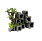 Classic Ornament - Cube Concrete Swim through with plants 