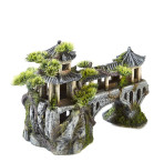 Classic Ornament - Asian Temple on Bridge with Plants