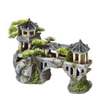 Classic Ornament - Asian Temple on Bridge with Plants