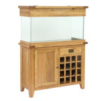 Aqua Oak Wine Rack 110cm Aquarium & Cabinet